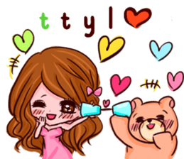 Glam Girl & Bear Boy in English sticker #10895510