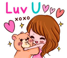 Glam Girl & Bear Boy in English sticker #10895511