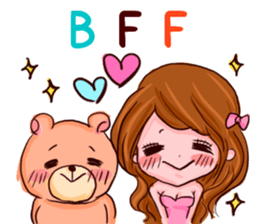 Glam Girl & Bear Boy in English sticker #10895512