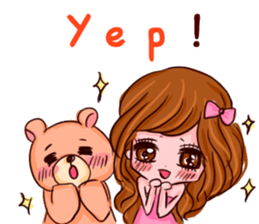 Glam Girl & Bear Boy in English sticker #10895513