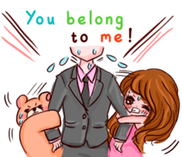 Glam Girl & Bear Boy in English sticker #10895514