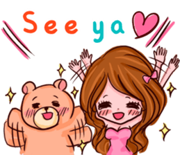 Glam Girl & Bear Boy in English sticker #10895515