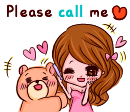 Glam Girl & Bear Boy in English sticker #10895517