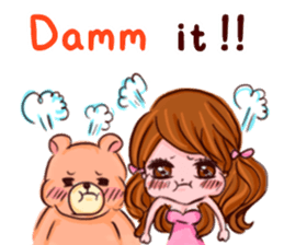 Glam Girl & Bear Boy in English sticker #10895518
