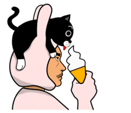 Cat & Rabbit Man sticker #10896200