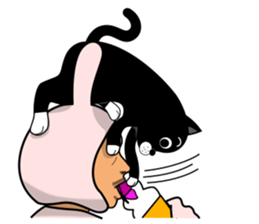 Cat & Rabbit Man sticker #10896203