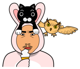 Cat & Rabbit Man sticker #10896205