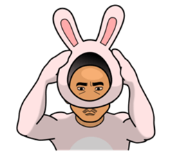 Cat & Rabbit Man sticker #10896214