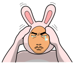 Cat & Rabbit Man sticker #10896215