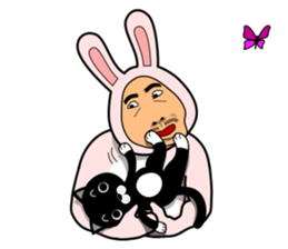 Cat & Rabbit Man sticker #10896239