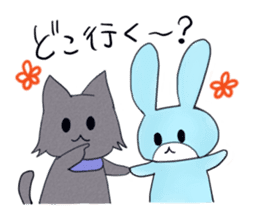 Cat and rabbit story sticker #10897326