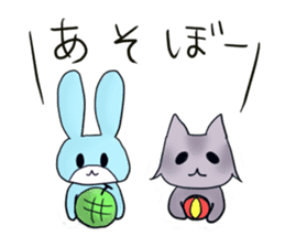 Cat and rabbit story sticker #10897355