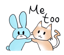Cat and rabbit story sticker #10897357