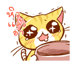 salmon cat and friend sticker #10905739