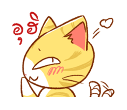 salmon cat and friend sticker #10905742