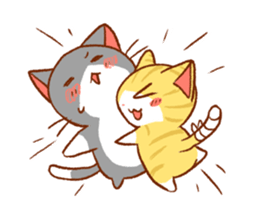 salmon cat and friend sticker #10905759