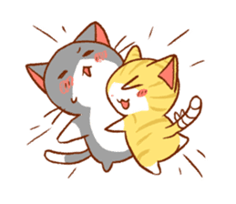 salmon cat and friend sticker #10905759