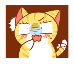 salmon cat and friend sticker #10905769