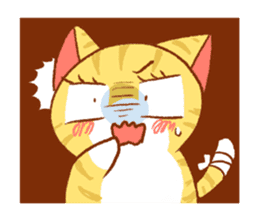 salmon cat and friend sticker #10905769