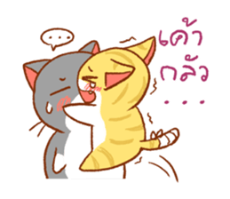 salmon cat and friend sticker #10905770