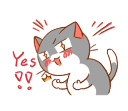 salmon cat and friend sticker #10905771