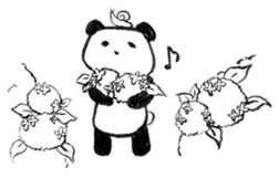Calligraphy's Panda in summer sticker #10905945