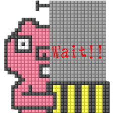 8-bit pixel  Peeking from utility pole sticker #10907018