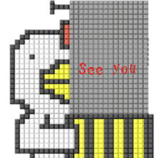 8-bit pixel  Peeking from utility pole sticker #10907026