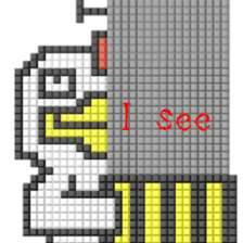 8-bit pixel  Peeking from utility pole sticker #10907029