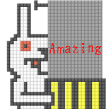 8-bit pixel  Peeking from utility pole sticker #10907042