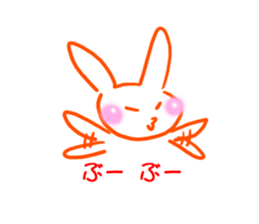 The rabbit which sits down on a balloon sticker #10910873