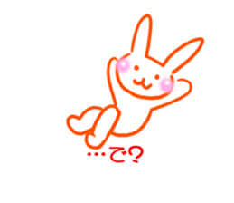 The rabbit which sits down on a balloon sticker #10910875