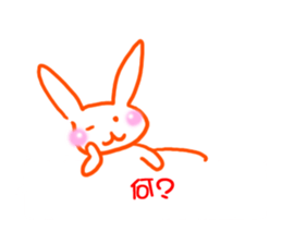 The rabbit which sits down on a balloon sticker #10910882