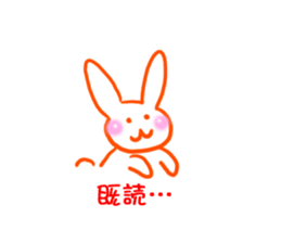 The rabbit which sits down on a balloon sticker #10910893