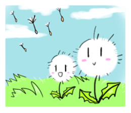 Pretty Small Dandelion in a field sticker #10911375