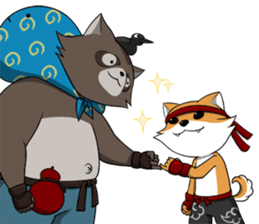 Shiba and Tanuki sticker #10913449