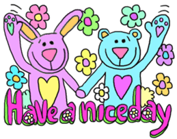 Pastel Bear&Bunny English ver. sticker #10916339