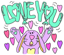 Pastel Bear&Bunny English ver. sticker #10916360