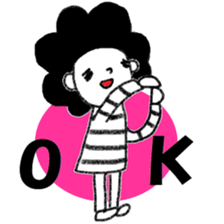 Stripe T-Shirt Afro Hair  No.2 sticker #10917936