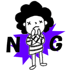 Stripe T-Shirt Afro Hair  No.2 sticker #10917937