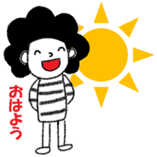 Stripe T-Shirt Afro Hair  No.2 sticker #10917938