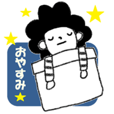 Stripe T-Shirt Afro Hair  No.2 sticker #10917939