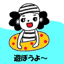 Stripe T-Shirt Afro Hair  No.2 sticker #10917940