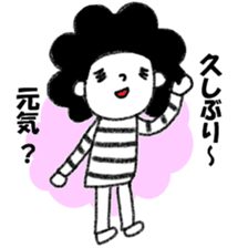 Stripe T-Shirt Afro Hair  No.2 sticker #10917941
