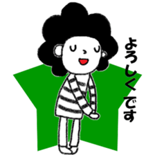 Stripe T-Shirt Afro Hair  No.2 sticker #10917943