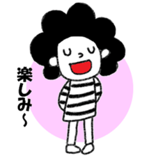 Stripe T-Shirt Afro Hair  No.2 sticker #10917944