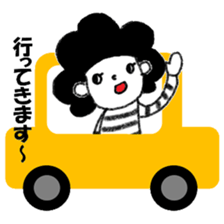 Stripe T-Shirt Afro Hair  No.2 sticker #10917945