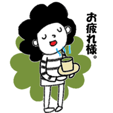 Stripe T-Shirt Afro Hair  No.2 sticker #10917948