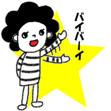 Stripe T-Shirt Afro Hair  No.2 sticker #10917950