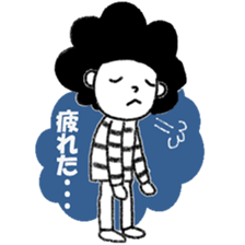 Stripe T-Shirt Afro Hair  No.2 sticker #10917951
